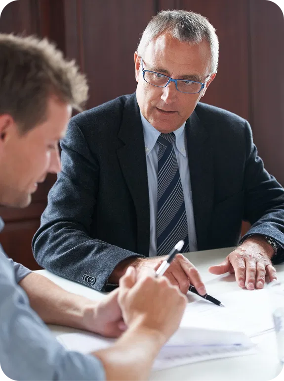 lawyer helping a client with a legal issue