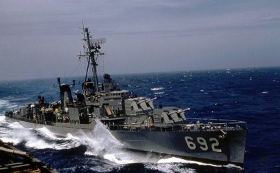 Photo of the USS Allen M. Sumner DD 692, representing those who worked on and around her and their families, all of whom may have been exposed to asbestos used on the ship and how Nemeroff Law Firm can help determine the victims’ legal rights.