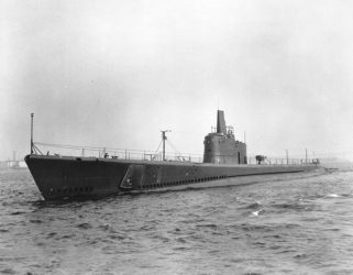 Image of the USS Amberjack (SS-219), representing vessels of the 20th century that contained components with asbestos and USS Amberjack personnel or workers who were likely exposed to the toxic substances and need assistance from the national asbestos lawyers at the Nemeroff Law Firm.